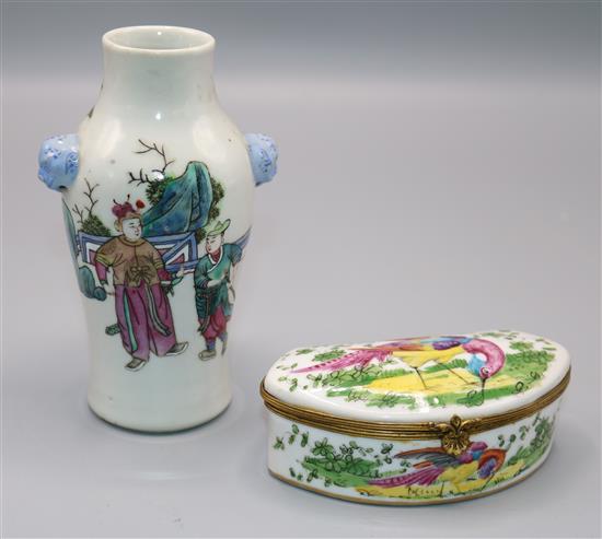 Continental box and Chinese vase